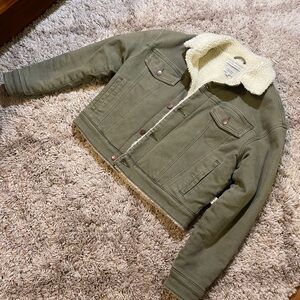 Oliver Logan Army Green Sherpa Jacket